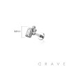 TRIPLE BEZEL BAGUETTE RECTANGLE CZ TOP THREADLESS (PUSH IN) 316L SURGICAL STEEL LABRET SET